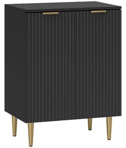 HOMCOM Credenza Moderna con 2 Ante e Ripiano Regolabile, Mobile Buffet per Cucina e Soggiorno con Gambe in Metallo, Nero | Aosom Italy