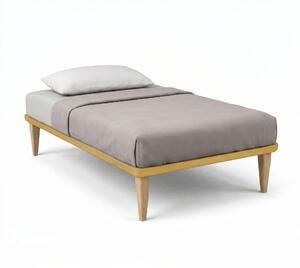 Letto 1 Piazza e Mezza con Rete Rivestita 120x200 cm Microfibra Ocra Tessis