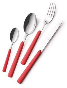 Servizio Posate Colorate 16 pezzi FAST 4 Coltello 4 Forchetta 4 Cucchiaio 4 Cucchiaino caff� (4 posti tavola ) colore rosso