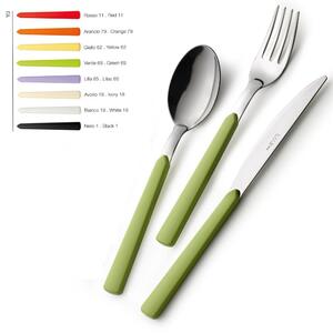 Servizio Posate Colorate 4 pezzi FAST 1 Coltello 1 Forchetta 1 Cucchiaio 1 Cucchiaino caff� in acciaio 18.C