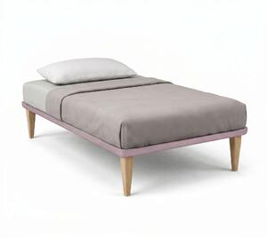Letto 1 Piazza e Mezza con Rete Rivestita 120x190 cm Microfibra Glicine Tessis