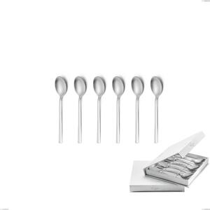 Confezione a libro 6 pezzi cucchiaini caff� Fashion sabbiato , 18/10 (AISI304) , spessore 3 mm
