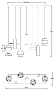 Globo 16090-7H - Lampadario a sospensione con cavo DAREN 4xE27/40W/230V + 3xGU10/10W
