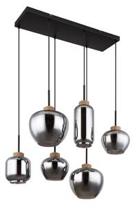 Globo 15549-6H - Lampadario a cavo opaco 6xE27/40W/230V nero