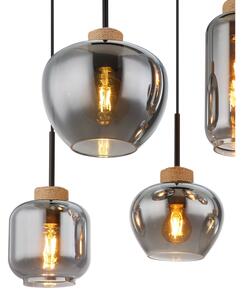 Globo 15549-6H - Lampadario a cavo opaco 6xE27/40W/230V nero