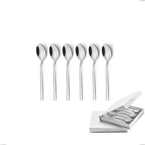 Confezione a libro 6 pezzi cucchiaini caff� fashion, acciaio 18/10 aisi 304 inox lucido, spessore 3 mm mm