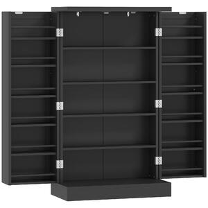 HOMCOM Armadio da Cucina con 5 Ripiani Centrali e 2 Ripiani Laterali a 6 Livelli, in MDF, 60x30x104 cm, Nero | Aosom Italy