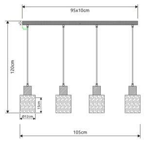 Globo 15915-4H - Lampadario su cavo UNDERWOOD 4xE27/40W/230V
