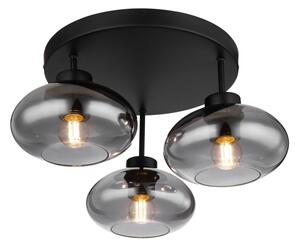 Globo 15572-3D - Plafoniera SHAUN 3xE27ILLU/40W/230V nero