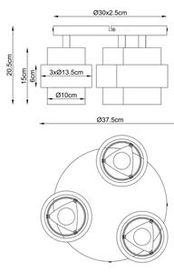Globo 16090-3D - Plafoniera DAREN 3xE27/40W/230V