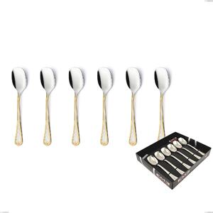 Confezione vetrina 6 pezzi gelato Firenze oro, acciaio 18-10, oro 24 carati , spessore 2.5 mm