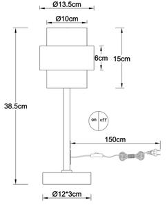 Globo 16090T - Lampada da tavolo DAREN 1xE27/40W/230V