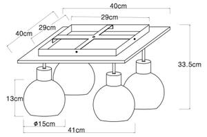 Globo 15656-4D - Lampadario a plafone MOITAS 4xE27/40W/230V