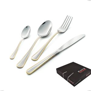 Confezione regalo 49 pezzi coltello economico Galles oro, acciaio 18-10, oro 24 carati lucido, spessore 2 mm
