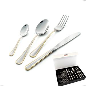Servizio Posate GALLES ORO 24 pezzi acciaio inox e oro 18/10 AISI304 spessore 2 mm In Confezione Panoramica