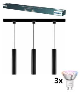 Philips - Lampada a sospensione LED dimmerabile con cavo per sistema a binario EASYLINK 3xGU10/4,7W/230V 1m nero