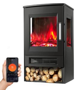 Clanmacy caminetto elettrico 900W/1800W caminetto elettrico a 8 fiamme a colori da pavimento con telecomando