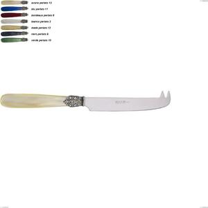 Coltello formaggio georgian, Acciaio 18/10 AISI 304 Lucido manicatura acrilico perlato, lunghezza 224 mm