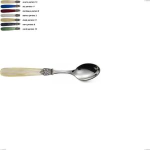 Cucchiaio dolce georgian, Acciaio 18/10 AISI 304 Lucido manicatura acrilico perlato, lunghezza 155 mm