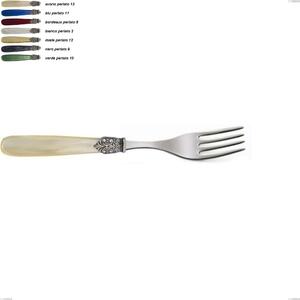 Forchetta tavola georgian, Acciaio 18/10 AISI 304 Lucido manicatura acrilico perlato, lunghezza 211 mm