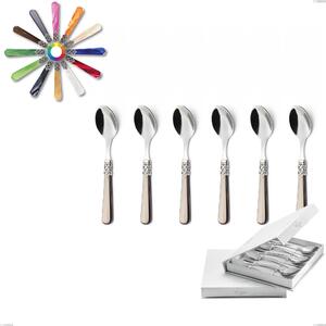 Scatola regalo 6 pezzi cucchiaino caff� Ginevra, (acciaio 18.10 aisi304), manico in metacrilato