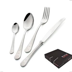 Set Posate HERMITAGE 49 pezzi in acciaio 18/10 lucidate a specchio spessore 2,5 mm in Astuccio Regalo