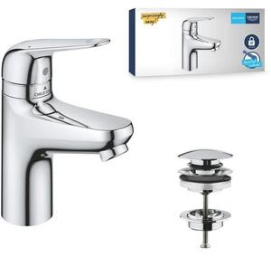 Single-lever mixer - GROHE - 24319001 - Swift washbasin - With child safety - Size S