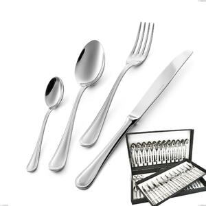 Servizio di posate 75 pezzi in astuccio regalo coltello manico vuoto Impero, ACCIAIO INOX 18.10(AISI304), spessore 2.5 MM