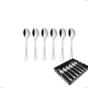 Confezione vetrina 6 pezzi caff� Impero Argento 8 micron, Acciaio inox Aisi 304 Finitura Argentata, spessore argento 8 micron, spessore posata 3 mm