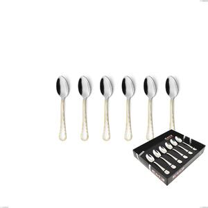 Confezione vetrina 6 pezzi moka Impero oro, acciaio 18-10, oro 24 carati lucido, spessore 2.5 mm