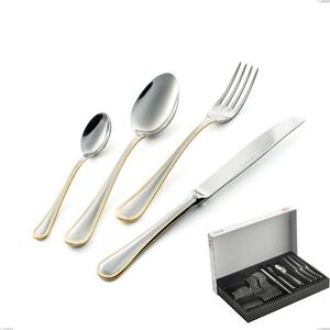 Confezione Panoramica 30 pezzi coltello economico Impero oro, acciaio 18-10, oro 24 carati lucido, spessore 2.5 mm