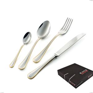 Confezione regalo 49 pezzi coltello economico Impero oro, acciaio 18-10, oro 24 carati lucido, spessore 2.5 mm