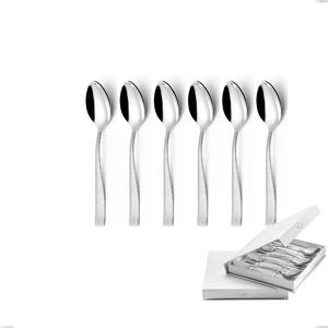 Confezione a libro 6 pezzi cucchiaini caff� Infinity la Divina, Acciaio 18/10 Inox Lucido con incisione al laser, spessore 2,5 mm mm