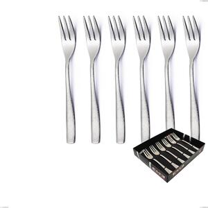 Confezione vetrina 6 pezzi forchettine dolce Infinity Seamless, Acciaio 18/10 (aisi 304) incisione lasert, spessore 2.5 mm