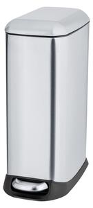 Cestino per la spazzatura color argento opaco in acciaio inox con pedale 12 l Design – Wenko