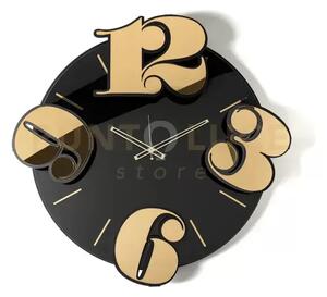 Orologio in vetro specchiato benguiat 70 x 68 cm di altezza crystal