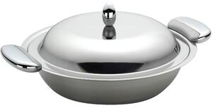 Biscottiera rotonda con coperchio JOINT EME �30 cm in acciaio inox Lucido manicatura in metallo pressofuso finitura lucida e sabbiata
