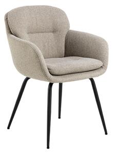 Sedia da pranzo beige in imbottito con braccioli Dora – Actona