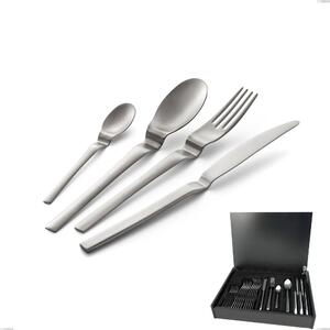 Servizio di posate 24 pezzi in astuccio di legno coltello economico Joy Up 2.00 mm acciaio 18/10 Sabbiato, Acciaio 18/10 (AISI 304), spessore 2,00 mm