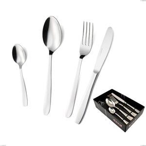 Confezione vetrina 24 pezzi coltello economico katya, Acciaio inox Aisi 304 Posate Lucide, spessore 2 mm