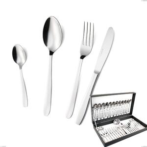 Astuccio 51 pezzi coltello economico katya, Acciaio inox Aisi 304 Posate Lucide, spessore 2 mm