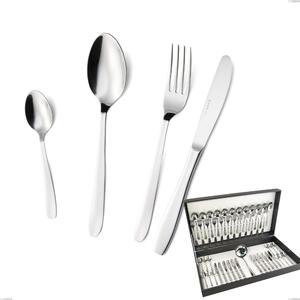 Astuccio 49 pezzi coltello economico katya, Acciaio inox Aisi 304 Posate Lucide, spessore 2 mm