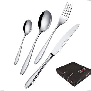 Set di posate 75 pezzi Kappa in confezione regalo, Acciaio inox 18.10 (AISI304), spessore 2.5 mm, finitura inox Lucido