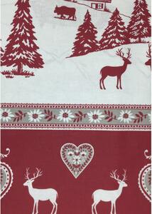 TELO COPRITUTTO GRAN FOULARD COPRILETTO COPRIDIVANO TESSUTO TIROLESE  GARDENA ROSSO 1 PIAZZA