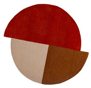 Tappeto rotondo color mattone in lana tessuto a mano ø 200 cm Mia Segment – Flair Rugs