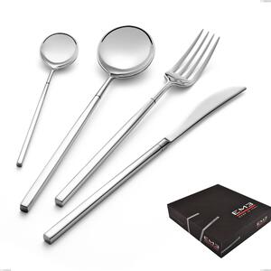Set di posate 75 pezzi kyoto in confezione regalo, Acciaio inox (Aisi 304) inox lucido