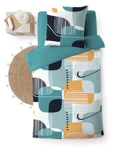 Set copripiumino e federa color foglia di tè in cotone per letto singolo 140x200 cm Sprint – douceur d'intérieur