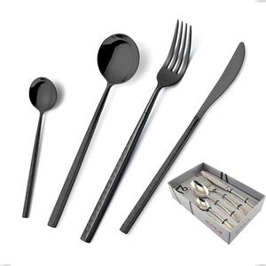 Confezione vetrina 16 pezzi Kyoto Origami Black, Acciaio inox (Aisi 304) trattamento pvd acciaio lucido
