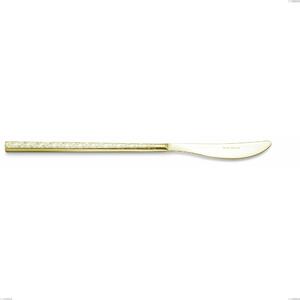 Coltello tavola Kyoto Origami Tin Gold, Acciaio inox (Aisi 304) trattamento pvd acciaio lucido, lunghezza 229 mm