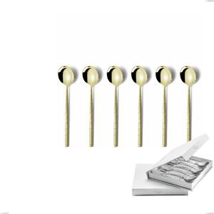 Confezione a libro 6 pezzi cucchiaini caff� Kyoto Origami Tin Gold, Acciaio inox (Aisi 304) trattamento pvd acciaio lucido